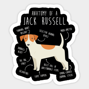 Jack Russell Terrier Dog Anatomy Sticker